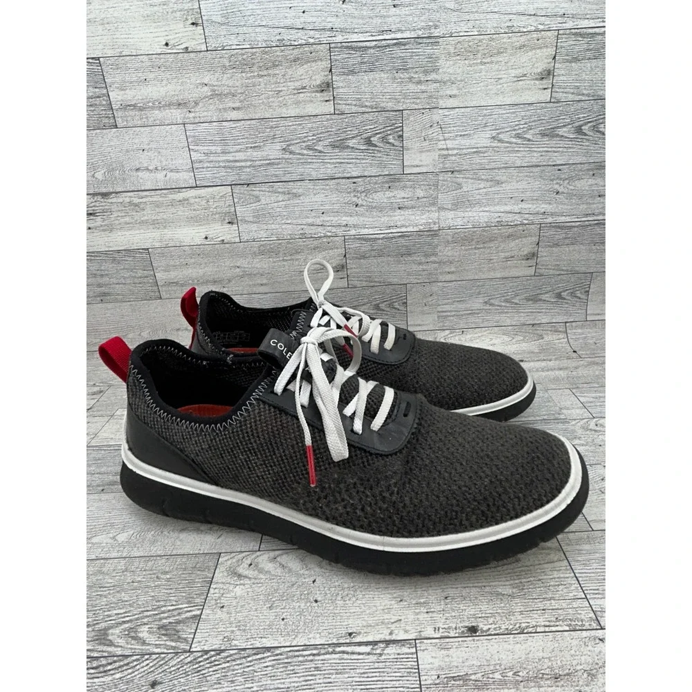 Cole Haan Zerogrand Men Sz 10.5‎ Charcoal Grey Knit Oxford Sneakers C31402